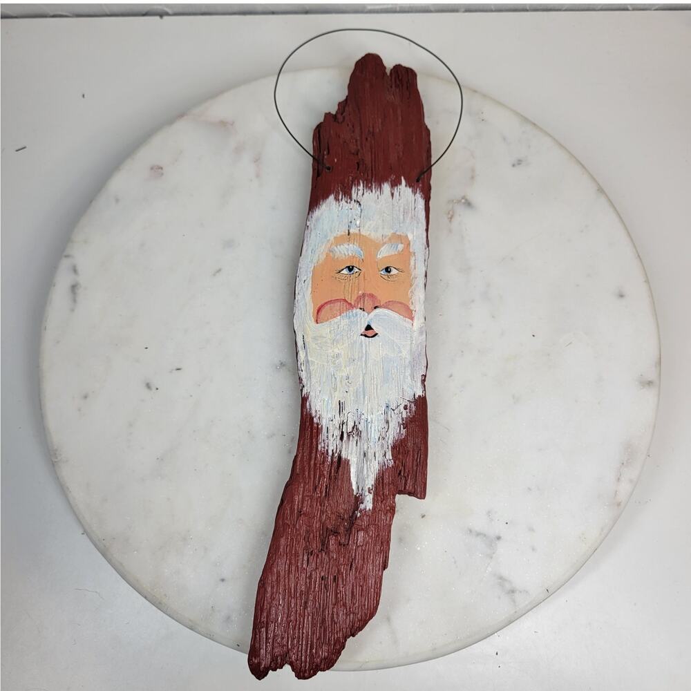 VINTAGE Folk Wooden Santa Christmas Ornament Hanging Decor Door Knob Decoration